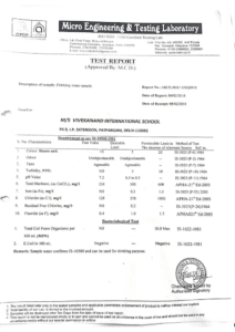 HEALTH AND WATER CERTIFICATE